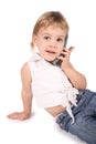 Girl talk on the cell phone Royalty Free Stock Photo
