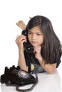 Girl talking on phone, worried