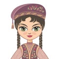 The girl in Tatar dress. Historical clothes.