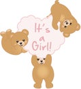 Girl Teddy Bear Baby Shower Royalty Free Stock Photo