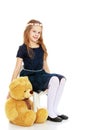 Girl with a Teddy bear. Royalty Free Stock Photo