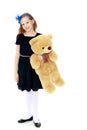 Girl with a Teddy bear. Royalty Free Stock Photo
