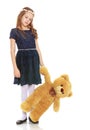 Girl with a Teddy bear. Royalty Free Stock Photo