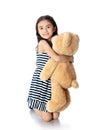 Girl with teddy bear Royalty Free Stock Photo