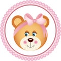 Girl Teddy Bear Sticker Royalty Free Stock Photo