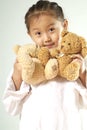 Girl with teddy bears Royalty Free Stock Photo
