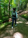 Teen girl hiking in the woods at the Cleveland Metroparks in Ohio