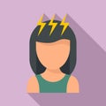 Girl teen problems icon, flat style Royalty Free Stock Photo