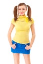 Girl-teenager in bright clothes Royalty Free Stock Photo