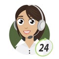 Girl telephone operator, call center 24 Royalty Free Stock Photo