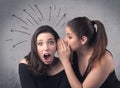 Girl telling secret things to her girlfriend Royalty Free Stock Photo