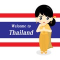 Girl Thai. Vector illustration.