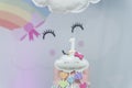 Girl themed birthday decoration with cute theme Royalty Free Stock Photo