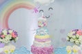 Girl themed birthday decoration with cute theme Royalty Free Stock Photo