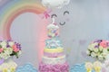 Girl themed birthday decoration with cute theme Royalty Free Stock Photo