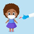 Vector illustration prophylactic vaccination of a child.