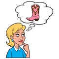 Girl thinking about Cowgirl Boot