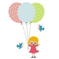 Girl with three balloons Royalty Free Stock Photo