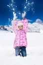 Girl throw snow Royalty Free Stock Photo