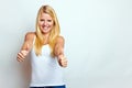 Girl with thumbs up Royalty Free Stock Photo