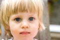 Girl toddler with blue eyes.