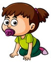 Girl toddler with pacifier