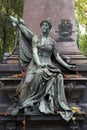 The Girl on Tomb from the old Prague Cemetery, Czech Republic Royalty Free Stock Photo