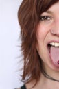 Girl with tongue piercing Royalty Free Stock Photo