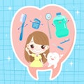 Girl with tooth health concept Royalty Free Stock Photo