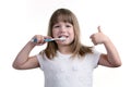 The girl with a toothbrush