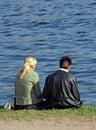 The girl and the tousled guy Royalty Free Stock Photo