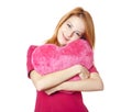 Girl with toy heart Royalty Free Stock Photo