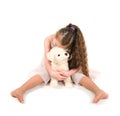 The girl with a toy puppy Royalty Free Stock Photo