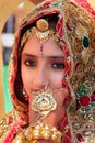 Girl in traditional dress taking part in Desert Festival, Jaisalmer, India