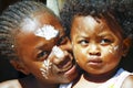 Girl with traditionally painted face