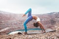 Girl training yoga pose outdoor Royalty Free Stock Photo