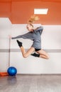 Girl trains in the ballroom. The concept of sport, dance and a h Royalty Free Stock Photo