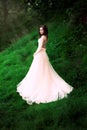 The girl in transparent pastel dress Royalty Free Stock Photo