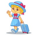 Girl Traveling With Her Travel Bag Royalty Free Stock Photo