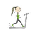 Girl on treadmill, sketch for your design