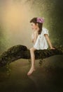 The girl on the tree