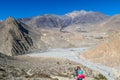Nepal - Trekking girl in Mustang Valley