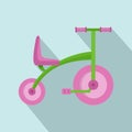 Girl tricycle icon, flat style Royalty Free Stock Photo