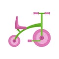 Girl tricycle icon, flat style Royalty Free Stock Photo