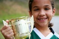 Girl With Trophy Royalty Free Stock Photo