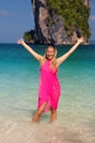 Girl on tropical beach