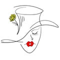 Girl in tselintra flower kiss in the shape of a heart. vector Royalty Free Stock Photo