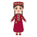 The girl in Turkmen dress. Historical clothes. Royalty Free Stock Photo