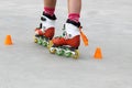 Girl turning while skating Royalty Free Stock Photo