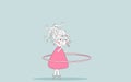 Girl twirling hula hoop